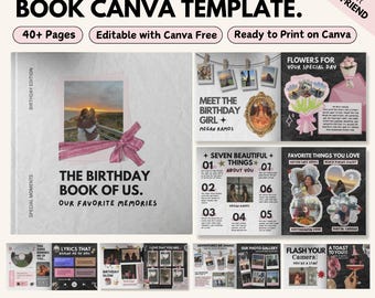 Sjabloon verjaardagsfotoboek | Gepersonaliseerde beste vriend verjaardagsaandenken | Beste cadeau voor haar |  Besti-verjaardag | Op maat gemaakt cadeau voor BFF