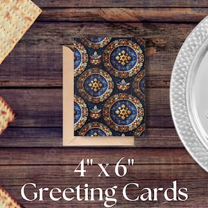 10 biglietti di auguri, modello di piatto per Pesach Seder, biglietti di Pasqua, cancelleria per le feste ebraiche