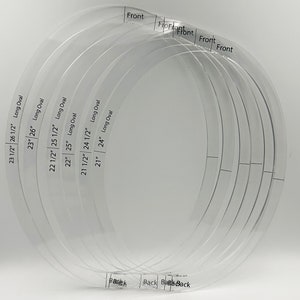 Millinery Long Head Oval Acrylic Rings Set of 12 sizes