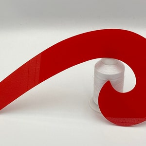 French Curve 1/8&quot; thick acrylic Red Semi Opaque