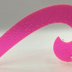 French Curve Hammered Florescent Pink Acrylic