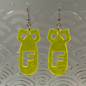 F BOMB Earrings - Fluorescent Green
