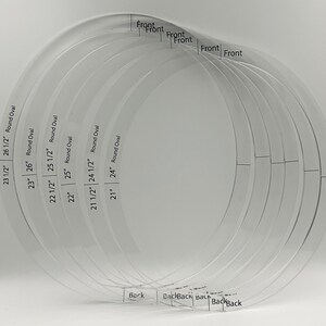 Millinery Round Head Oval Acrylic Rings Set of 12 sizes Inches
