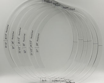 Hutset Rundkopf Oval Acryl Ringe Set von 12 Größen CM