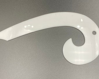 French Curve 1/8" thick acrylic White Opaque