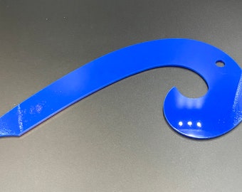 Französische Kurve 1/8" dickes Acryl Blau Opak