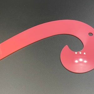 French Curve 1/8&quot; thick acrylic Pink Opaque