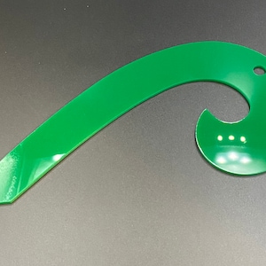 French Curve 1/8&quot; thick acrylic Green Opaque