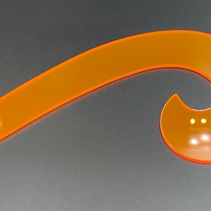 French Curve 1/8&quot; thick acrylic Florescent Orange Transparent