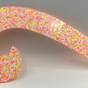 French Curve Metallic Pink, Yellow, White Confetti Dot