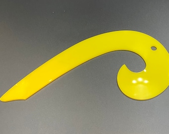 French Curve 1/8 "dickes Acryl Gelb Opak