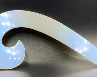 French Curve Iridescent Blue Pastel