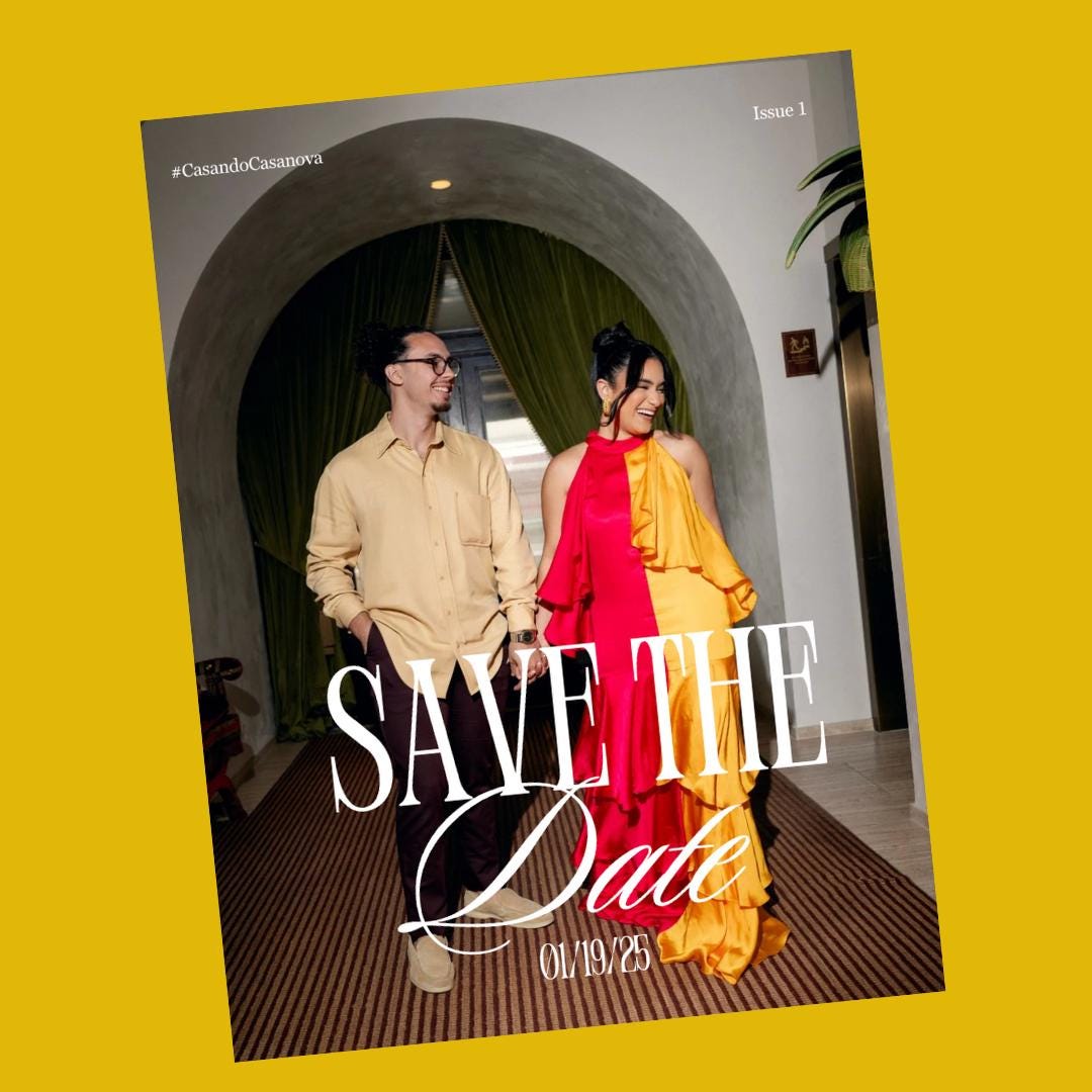 Save the Date Magazine | Digital Canva Template, Instant Download ...