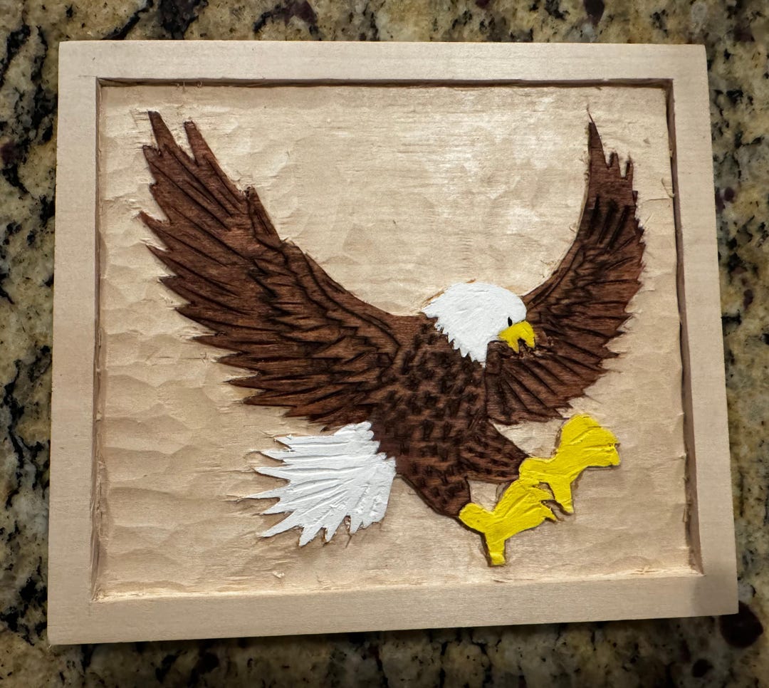 Custom Color Hand Carving - American Bald Eagle - Etsy