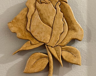 Intarsia Woodworking - Rose