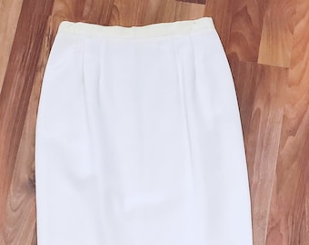 KARL LAGERFELD Couture 80s White Column Maxi Skirt GUC made in france/ fr 40 / us extra small/0/2