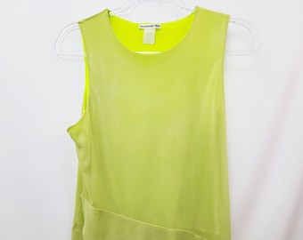 VIVIENNE TAM 90s Neon Green Mesh Layered Tank GUC y2k / Medium