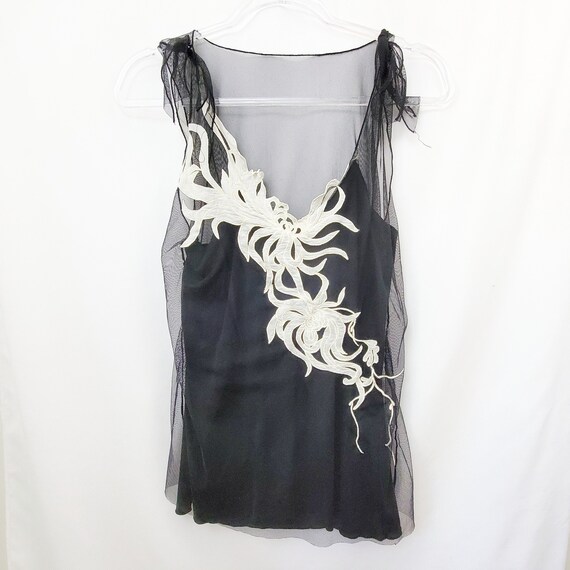 VIVIENNE TAM 90s y2k Mesh Stretch Nylon Layered Fl
