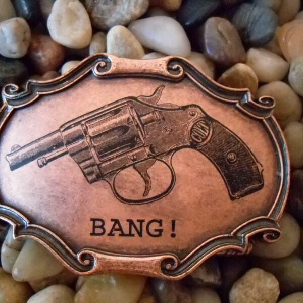 Scrolled Edge Gun Belt Buckle