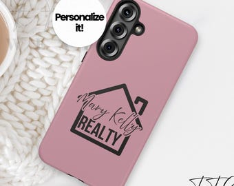 Personalized Real Mauve Estate Realtor Logo Phone Case Business Name Custom Case Modern Agent Gift Custom Agent Lender Broker Gift iPhone