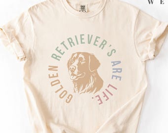 Golden Retriever T-Shirt: Dog Lover Gift, Comfort Colors Tee