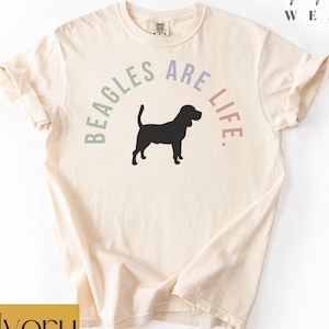 Beagles Are Life T-shirt, Cute Silhouette Beagle Dog Tee, Funny Animal Lover Gift, Casual Wear, Unisex, Gift for Dog Lovers