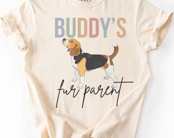 Beagle Dog Mom T-Shirt: Buddy's Fur Parent Graphic Tee