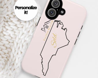 Custom Real Estate Agent iPhone Case: City State Outline Realtor Gift
