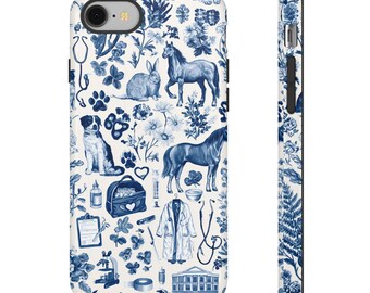Blue Veterinary Pattern phone case | Tough Case