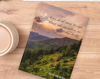 Inspirational Christian Uplifting Journal, Custom Notebook Personalized Journal Sermon Notes for Christian Faith Gift, Bible Verse Study