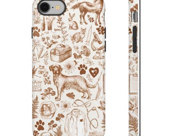 Brown Cream Veterinary Pattern Phone case | Tough Case Gift