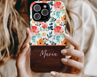 Personalized Floral Phone Case: Tough Dual-Layer Protection