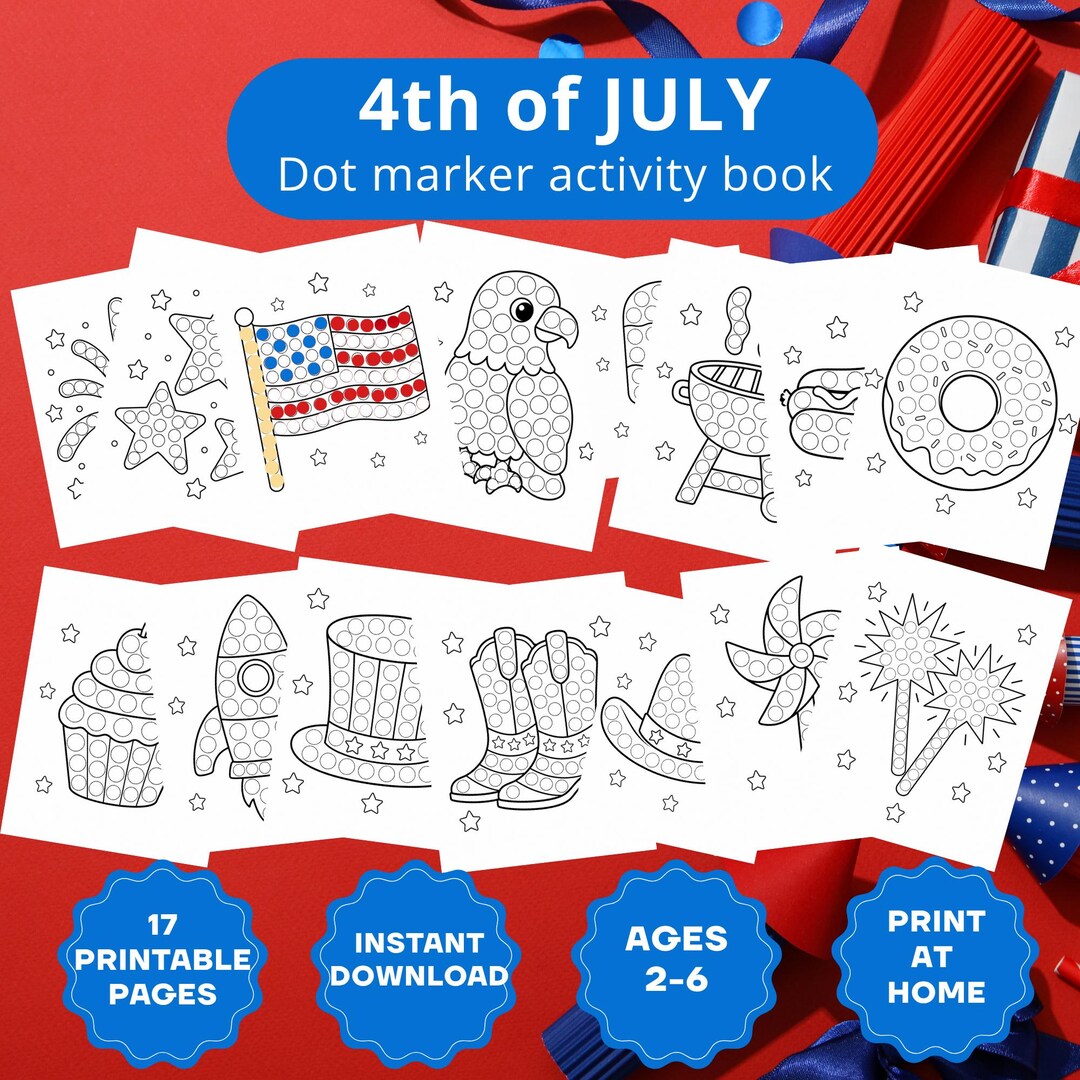 4th of July Preschool Printable |patriotic Dot Marker Activity Pack ...