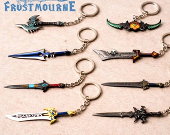 Sword King Keychain, Fantasy Metal Blade Keyring, Game Inspired Weapon Gift