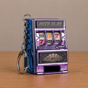 Mini Slot Machine Keychain, Mini Jackpot Toy Key Ring, Gift Idea