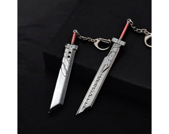 Fantasy Remake Sword Keychain, Iconic Buster Weapon Keyring, Sword Gift for Men