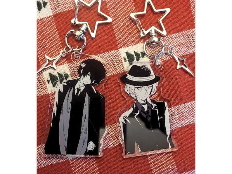 Dazai Osamu and Chuuya Keychain, Soukoku Inspiration Keychain Gift ...