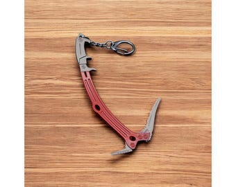 Lara Tomb Raider Keychain, Croft Climbing Axe Keyring, Birthday Gift For Him