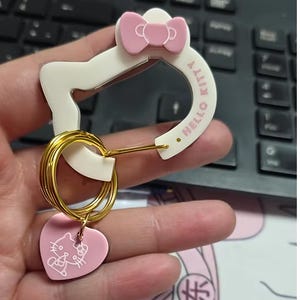 Cartoon Acrylic Carabiner Keychain, Cute Bunny Bag Charms, Birthday Gift For Girl