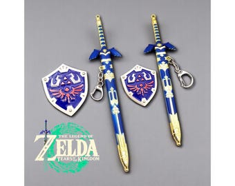 Fantasy Sword Shield Keychain, Game Inspired Adventure Keyring, Gift for Gamers