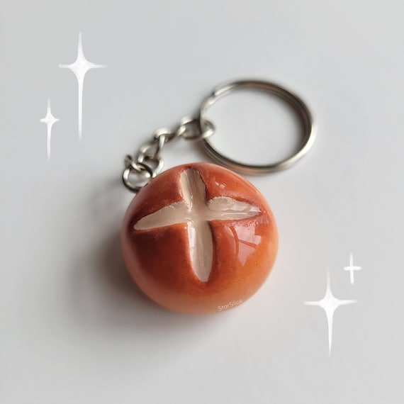 Lil Sourdough Bun Clay Keychain