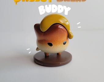Cheesy Bread Buddy - Handpainted Resin Print 3D Desk Figure