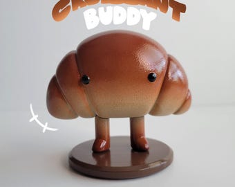 Croissant Buddy - Handpainted Resin Print 3D Desk Figure