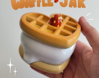 Heart Waffle Jar - Mini Jewelry Tray, Trinket Dish, Stash Container