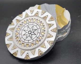 Gold and Silver Ceramic Resin Coaster Set of 4, geometric design, unique coasters