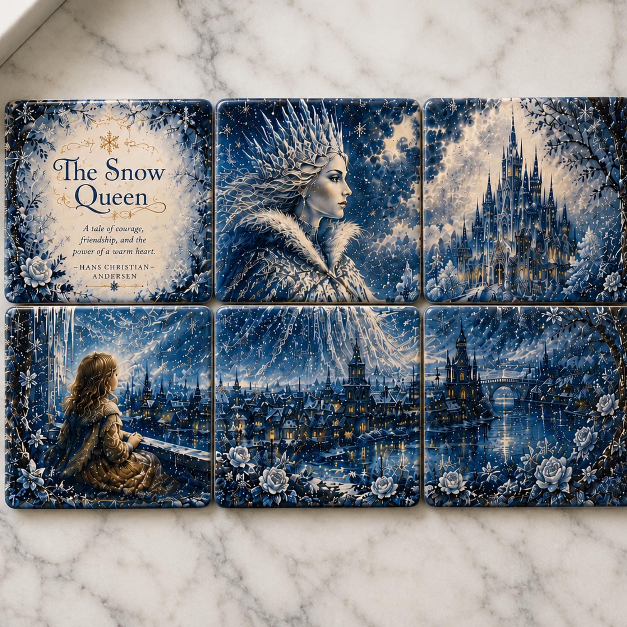 Hans Christian Andersen Ceramic Tile Art | Book Lover Decor|The Snow Queen