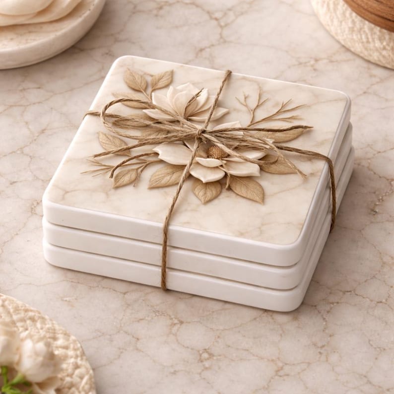 ArtbyTamri Magnolia Coasters - Thumbnail 2