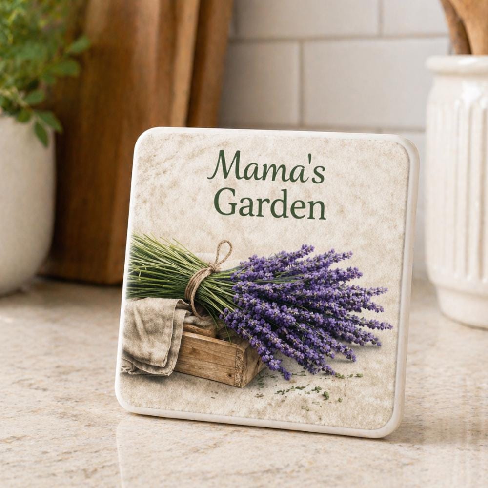 Custom Garden Coasters Set of 4 Floral Kitchen Gift gift for mom, grandma
