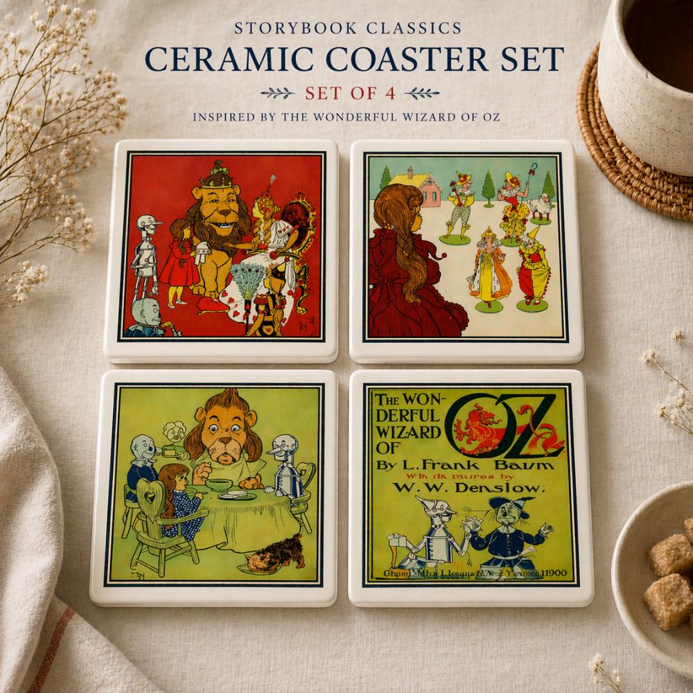 Wizard of Oz Gift Coasters, Book Lover Gift, Literary Decor