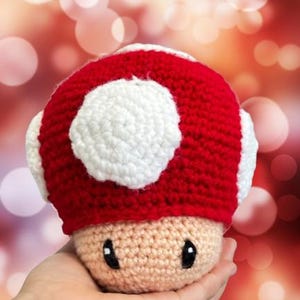 Crochet Mario Mushroom| 1 Up Mario Mushroom| Mario Mushroom| Mario Mushroom Plushie